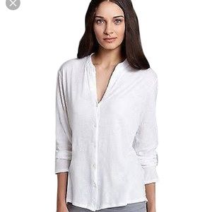 James Perse Collarless Button-Down